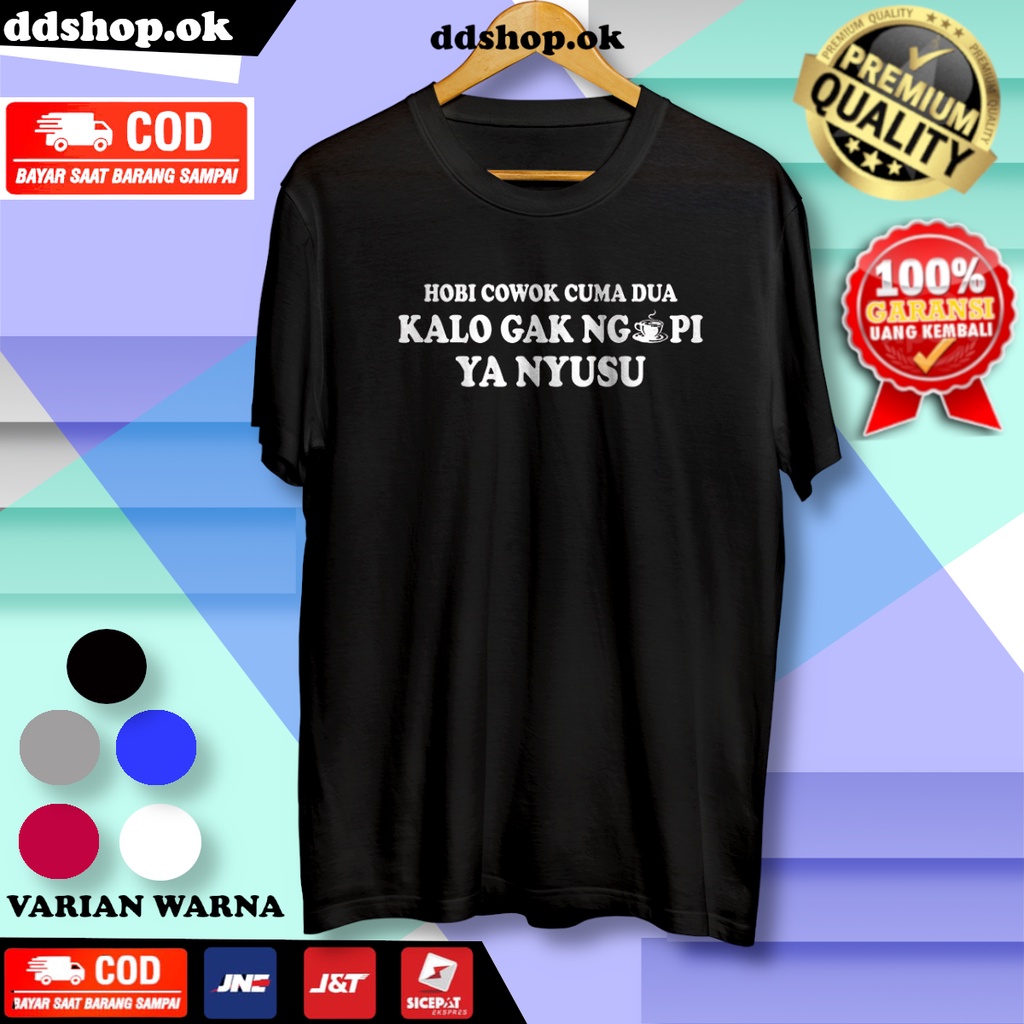 kaos pria HOBI KOPI SUSU kaos distro pria original premium cotton combed 30s