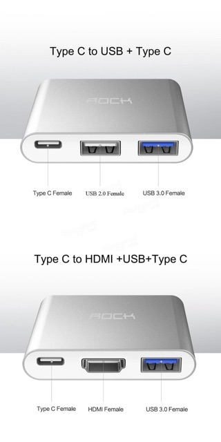 Converter USB Type C to HDMI + TypeC + USB 3.0 Adapter Cable