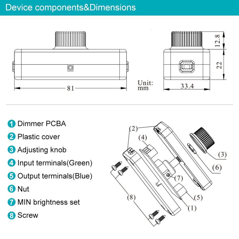 Rebuy Dimmer Switch Controller 100W Lampu Meja Bohlam Pijar Yang Dipasang Di Dinding Kontrol Pencahayaan Putar Pintar