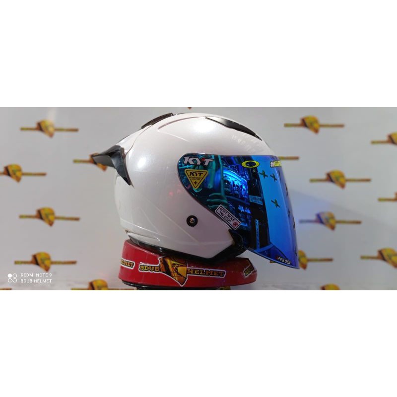 HELM KYT GALAXY FLAT R SOLID WHITE/PAKET GANTENG 100% ORIGINAL SNI-DOT-6