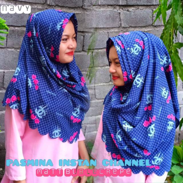 Jilbab Pashmina CHANEL//Hijab instan motif