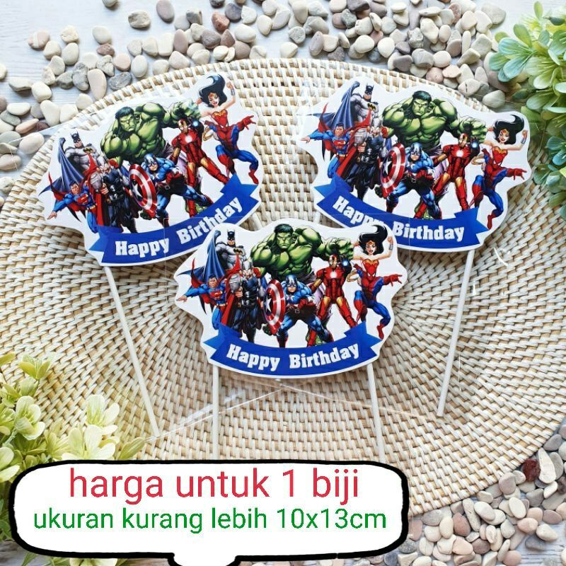 cake topper tunggal hiasan kue ulang tahun karakter the Avengers