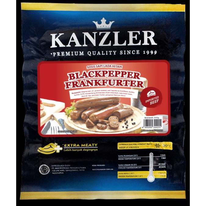 

Kanzler Blackpepper Frankfurter | Berat Bersih 300gr