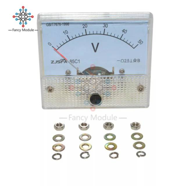 Panelmeter 0-50 V OG Volt Tegangan Panel Meter Voltmeter Gauge 85C1