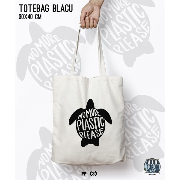 TOTE BAG BLACU 30X40 - PLASTIC FREE.01