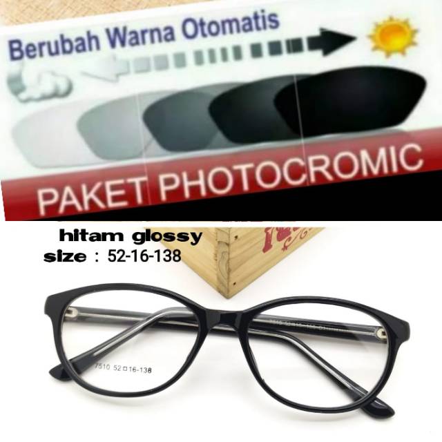 PAKET HEMAT : Frame Terbaru + Lensa Photocromic Anti UV Kacamata Minus Anti Radiasi dan Plus