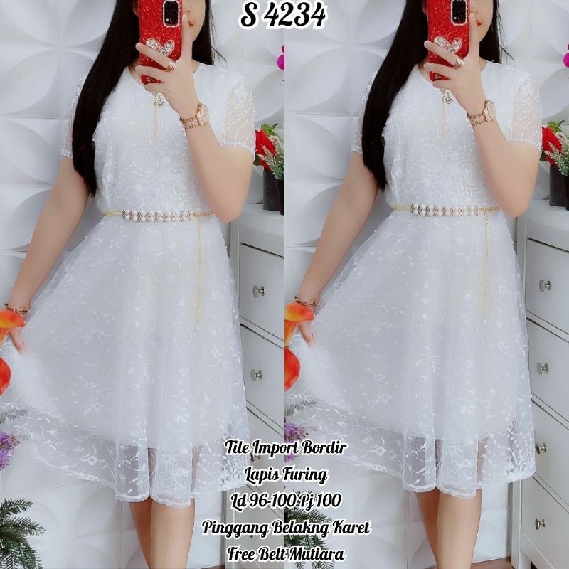 4234 #Dress Tile Putih Premium