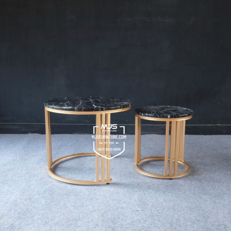 coffee table siden table marmer hitam mewah