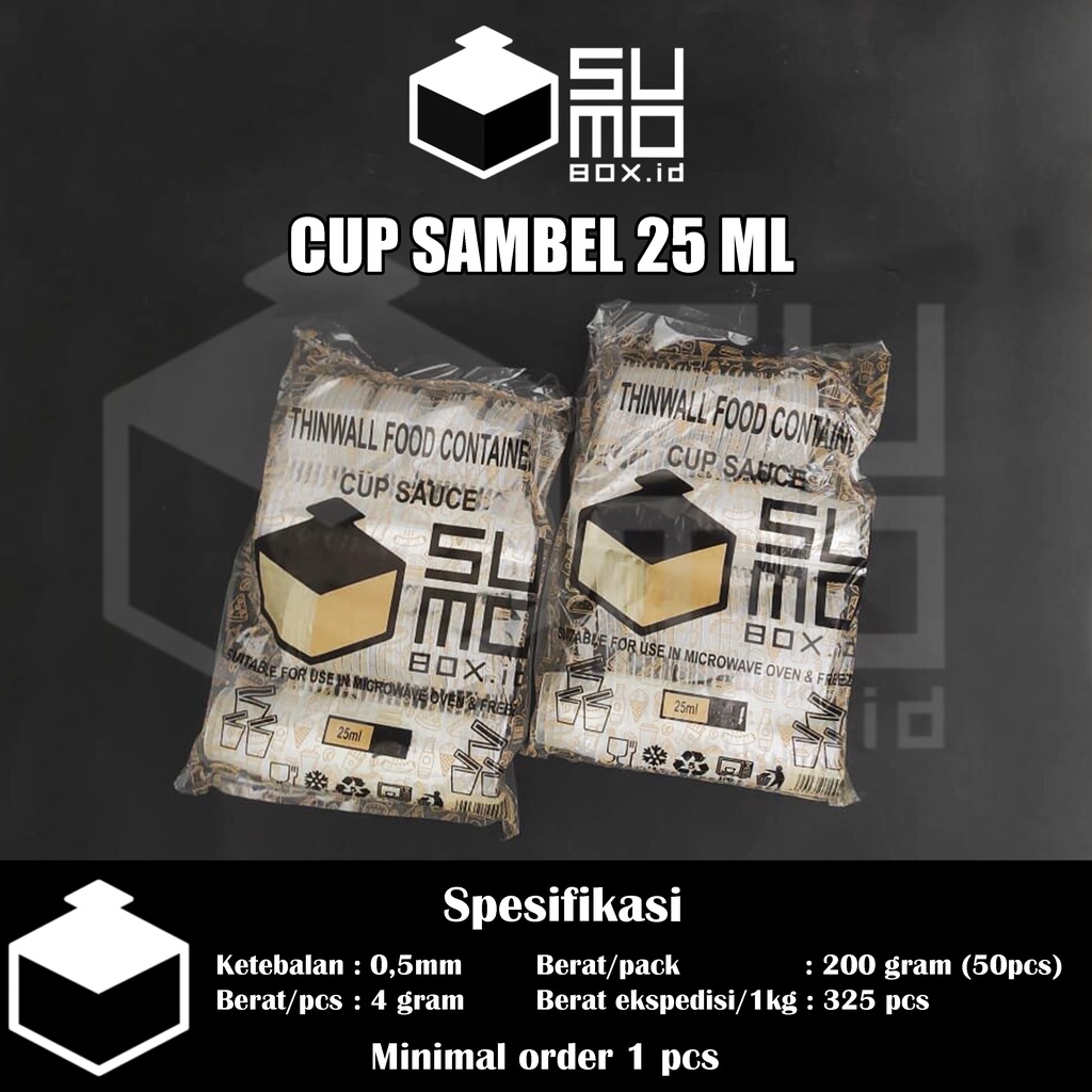 Cup Saus Klip 25ml / Wadah Plastik Saos Sambal Mayonaise / Thinwall Kontainer 25 ml Mini Anti Bocor Image 5