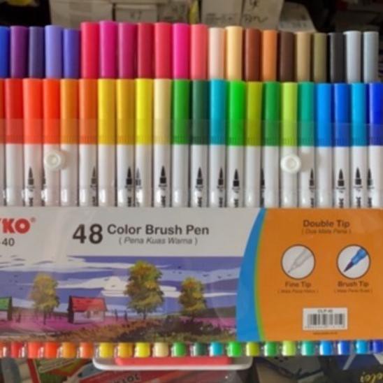 

^-7 Joyko Brush Pen Colour Spidol Set 48 Warna CLP-40 Dual Tip Marker CLP40 ◄