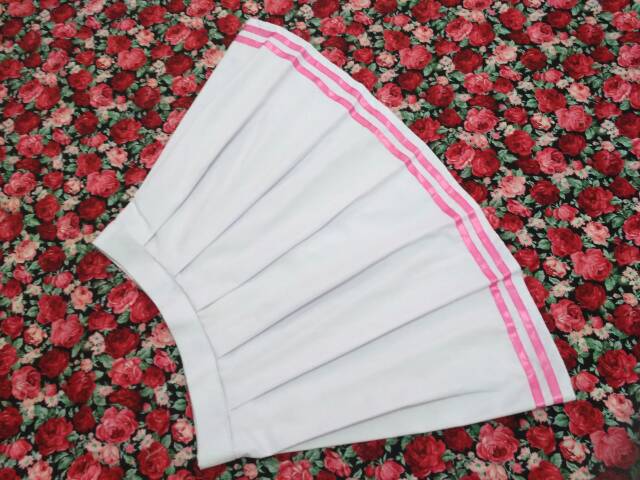 Mini Skirt white ~ pink line