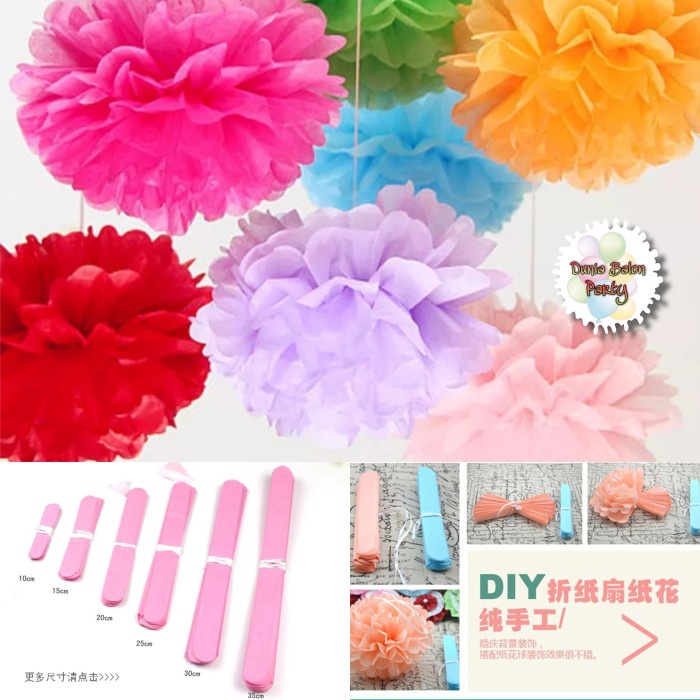 Tissue Pompom / Pompom Kertas 25cm