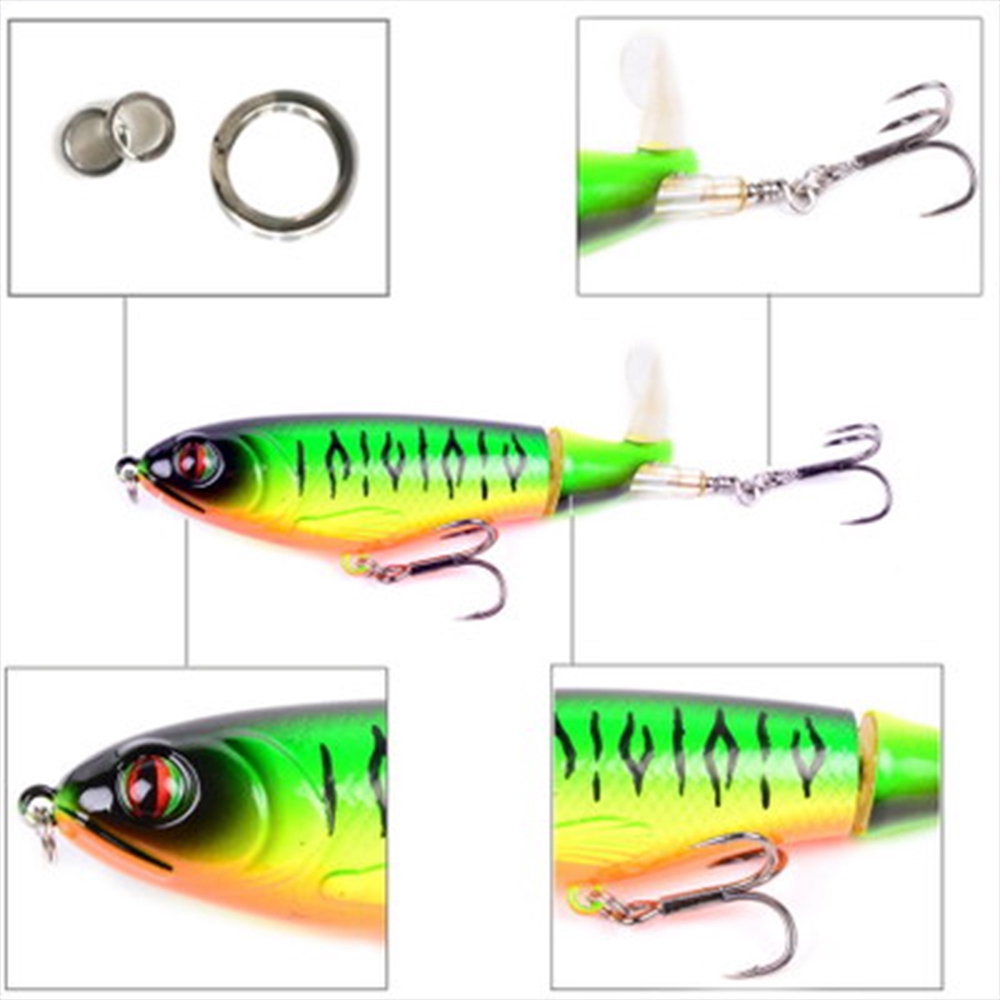 Bass Topwater 2 Segment propeller Soft Rotating Tail Fishing Lure