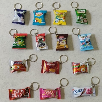 Gantungan kunci / souvenir miniatur snack barang unik dan Lucu Murah Magnet Kulkas