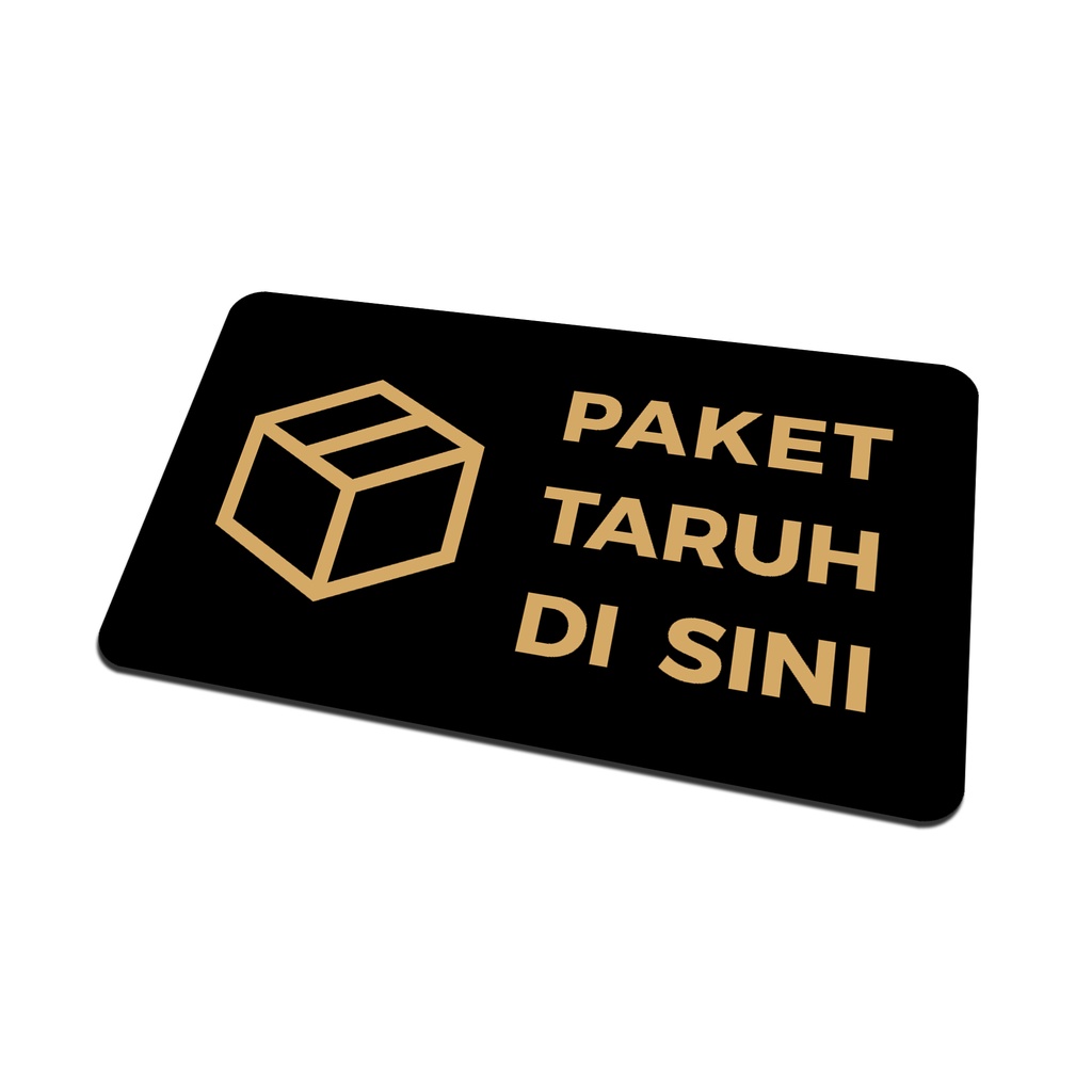 SIGN AKRILIK Cafe - PAKET TARUH DI SINI EMAS/HITAM - Uk 20x12cm