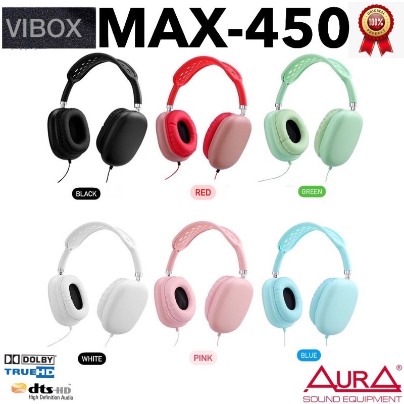 GROSIR HANDSFREE MACARON BANDO MAX 450 VIBOX EXTRABASS HEADPHONE