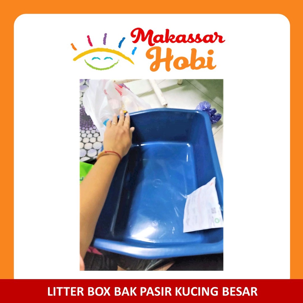 Bak Pasir Kucing Besar L Baskom Pup Cat Litter Box Tempat Wadah Kotak