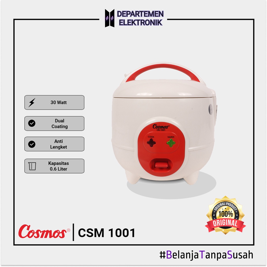 Cosmos – Rice Cooker 0.6 L CRJ 1001 MURAH BANGET / GARANSI RESMI