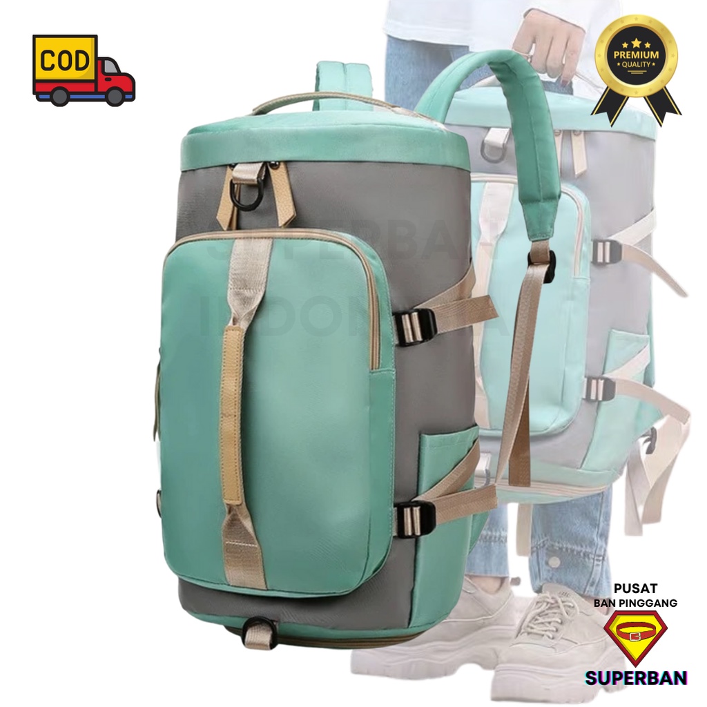 TAS RANSEL MULTIFUNGSI 3 IN 1 SELEMPANG KOPER TWOTONE TRAVEL GYM OLAHRAGA KERJA - SUPERBAN