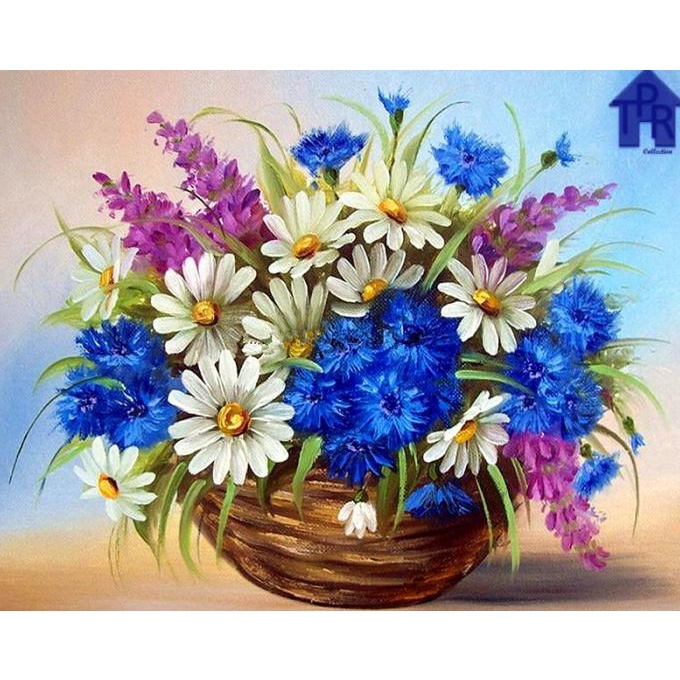 

DIY - Set Melukis / painting by number kit - FLOWER 40x50cm. part-1