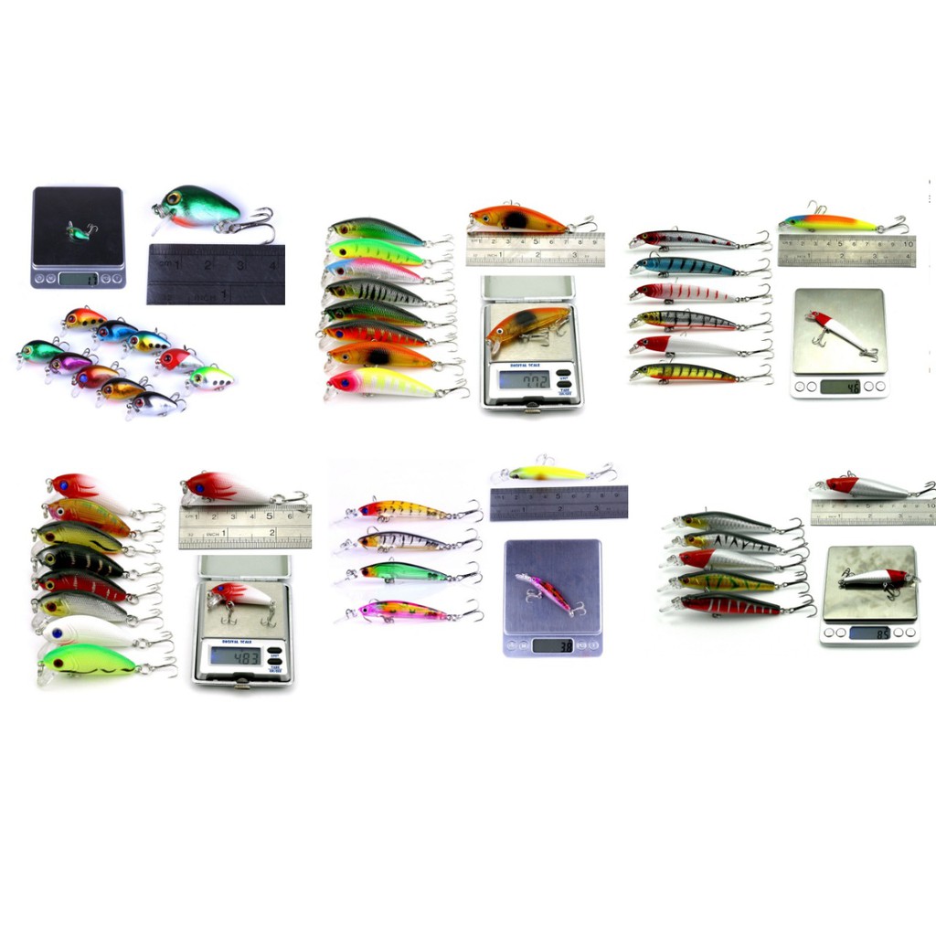 Paket Hemat 7 Macam 9Pcs Minnow Crankbait Lure Umpan Pancing