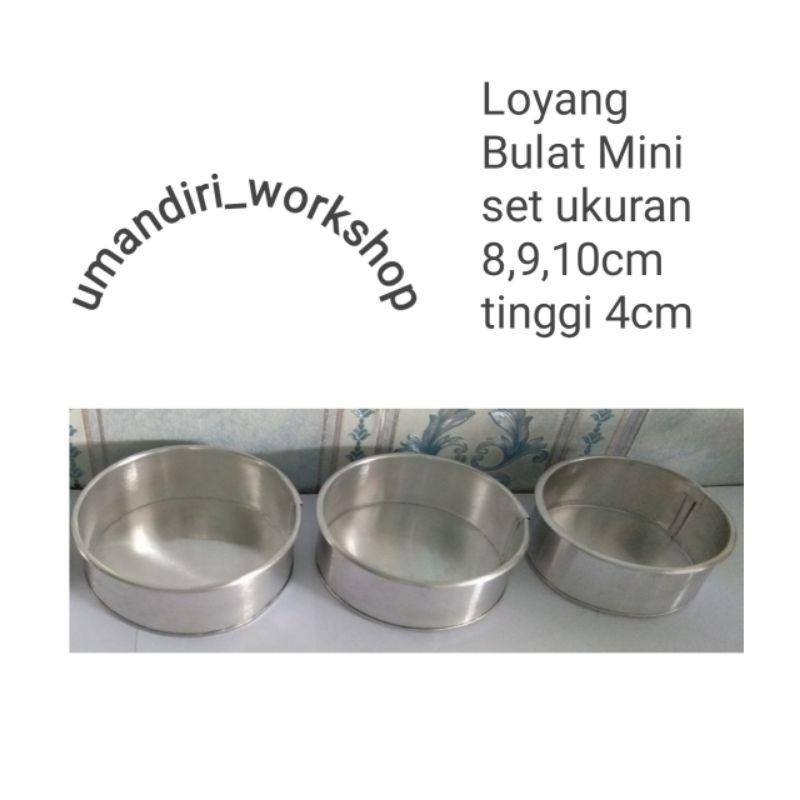 Loyang Kue Loyang mini Loyang Bulat Mini set ukuran 8,9,10cm tinggi 4cm Loyang murah