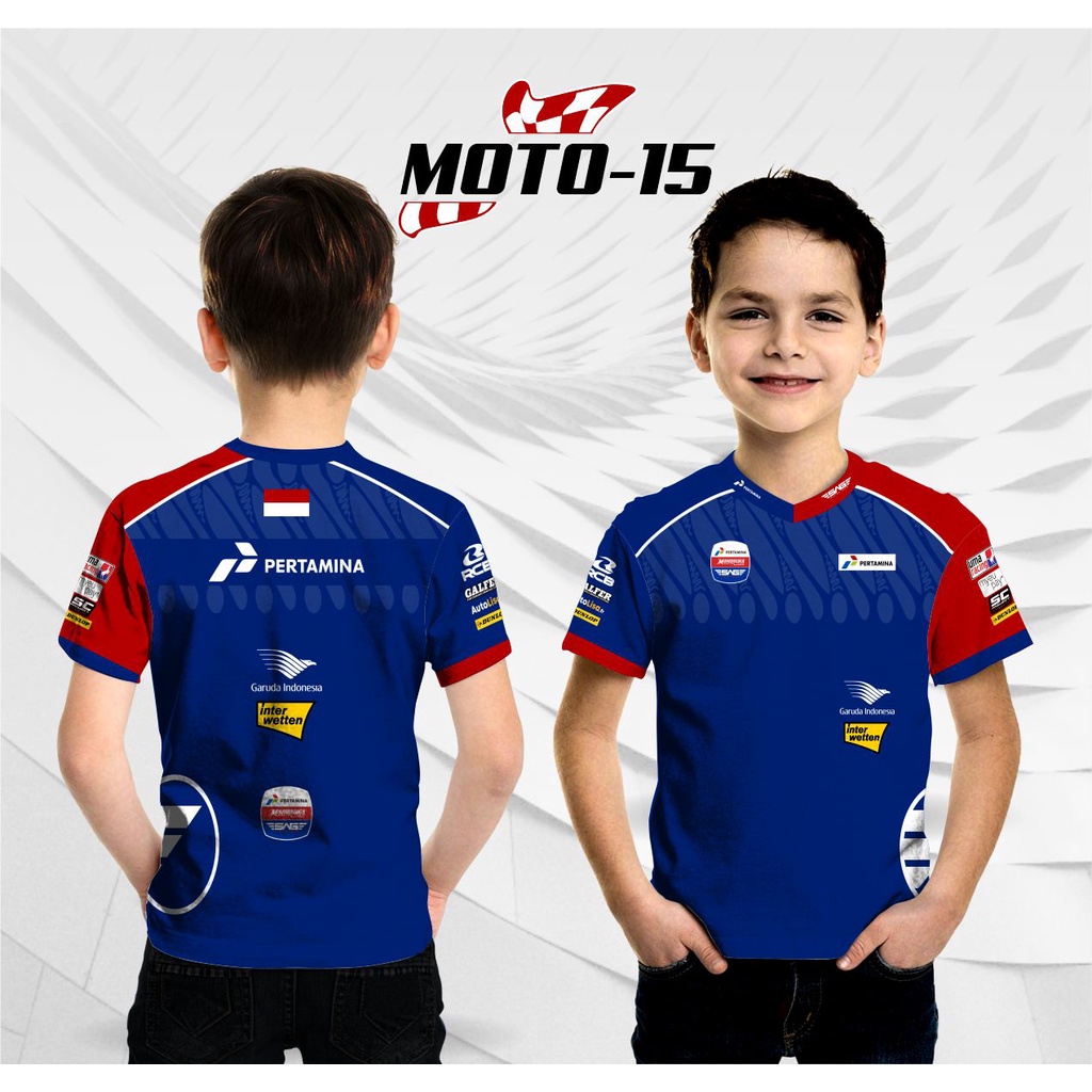 Jersey motogp mandalika anak baju kaos pertamina crew indonesia