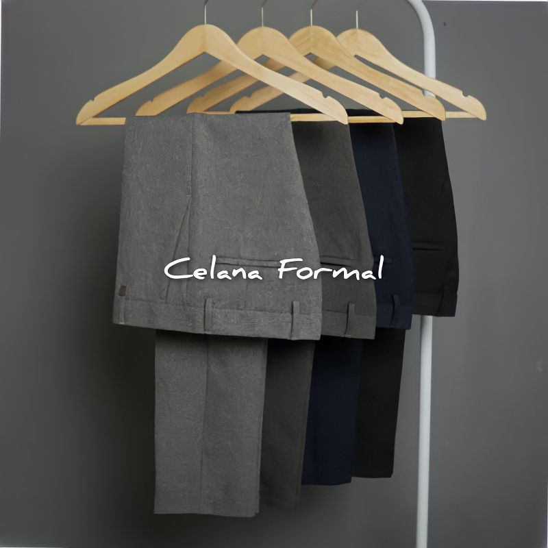 Celana Ankle Pants Spesial Promo Formal Pria Bahan Dasar Panjang Kerja Kantor Slimfit Kantoran Berkualitas Hitam Abu tua Abu muda Kuliah Celana Dasar Kuliahan Dengan Harga Grosir