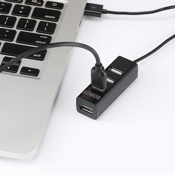 USB HUB Kabel Wired ROBOT 4 PORT PORTS 2.0 H140-80 80CM BLACK Fast Trasnfer File Charging