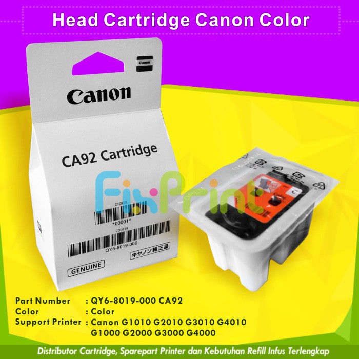 Print Head Cartridge Tinta Canon CA92 Color Printer G4010 G4000 G3010 G3000 G2010 G2000 G1010 G1000