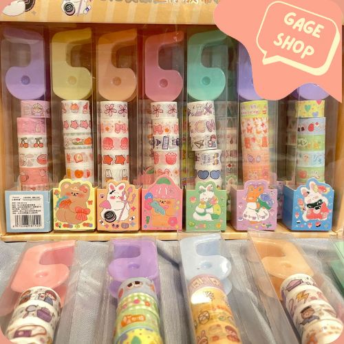 

paket solatip washitape sticker mini dengan disperser kecil solatip lucu bisa COD termurah import barang langka