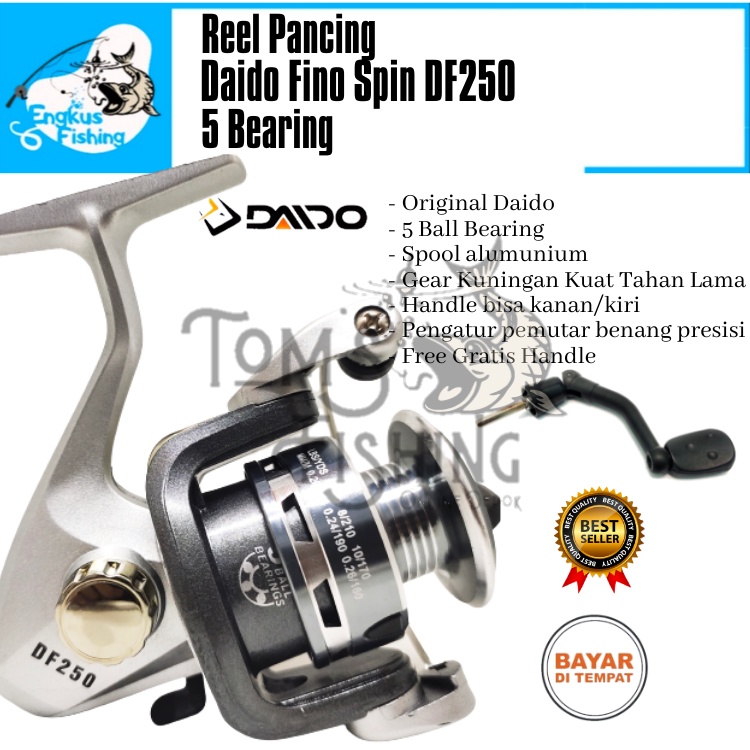 Reel Pancing Daido Fino / Simura Max Spin 250 GRATIS Handle (5 Bearing) Spool Alumunium Murah - Engkus Fishing