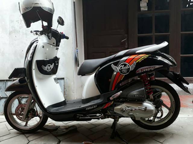 (BISA COD) STRIPING STIKER LIS VARIASI THAILAND MOTOR HONDA SCOOPY MOTIF CLUB 12 SCOOPYI STR