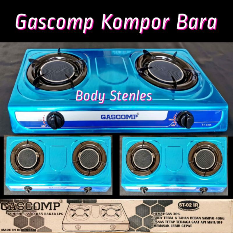 Kompor Infrared Gas 2 Tungku Gascomp Kompor Bara ST-02IR