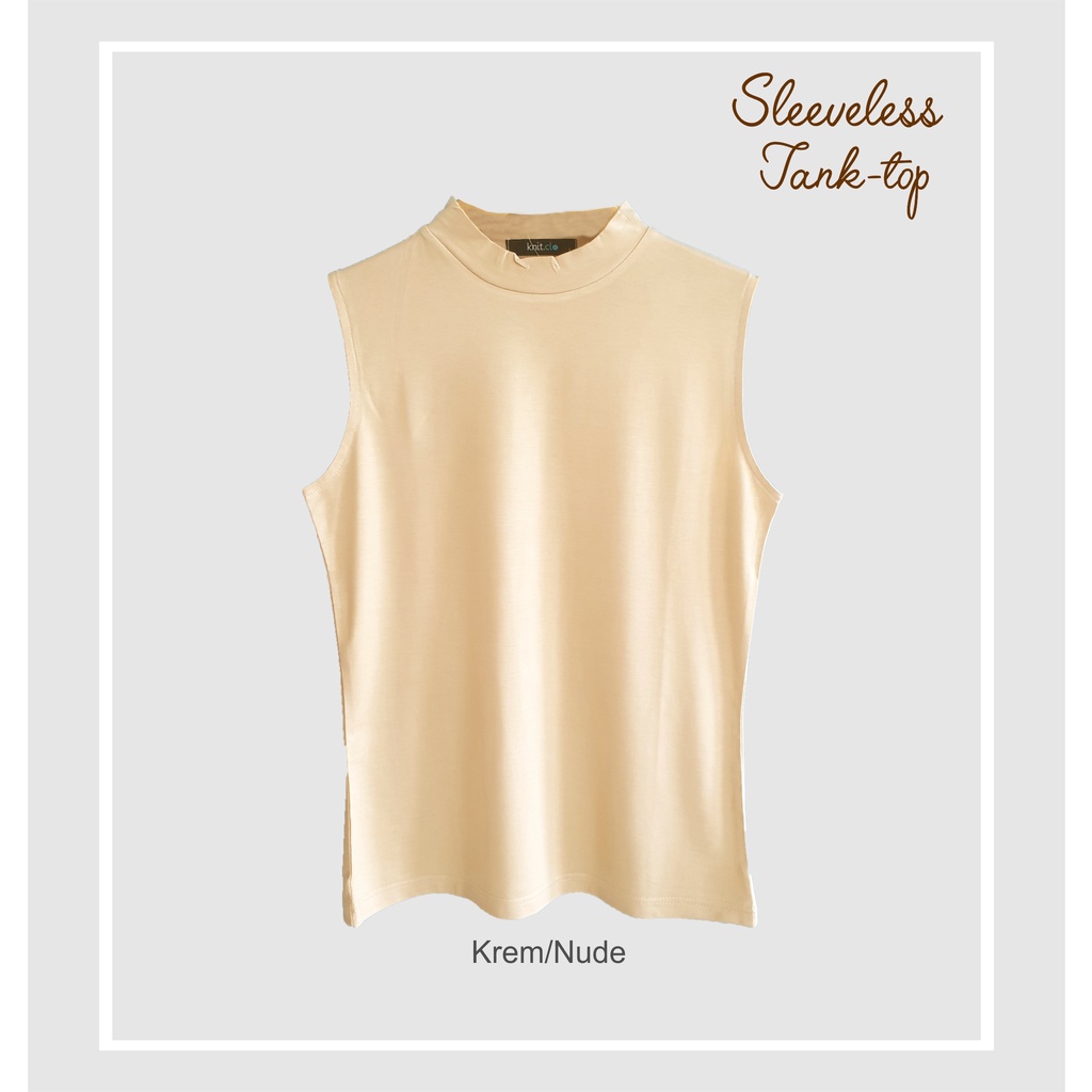 KNITCLO TURTLE NECK TANK TOP WANITA Sleeveless Rayon Spandex Soft-3