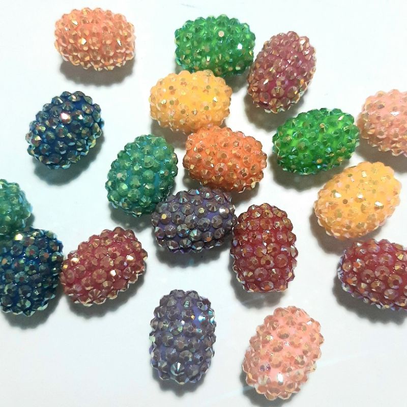 mote acrylic berry beads 15mm, 20mm oval