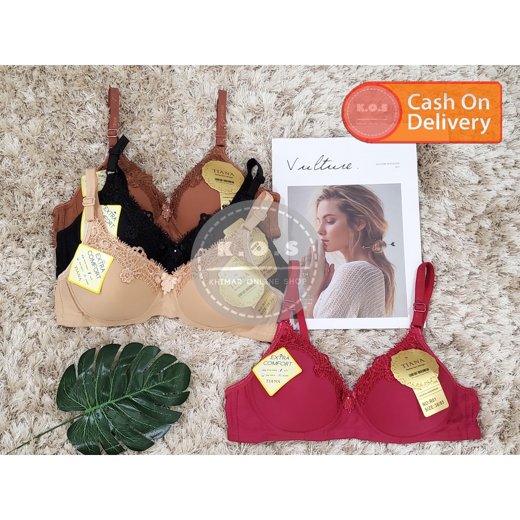Bra Bh R01 kombinasi renda tanpa kawat size 34-40