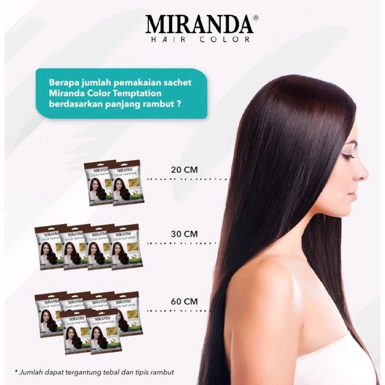 Miranda Hair Color Temptation 20 ml/Cat Rambut/Pewarna Rambut