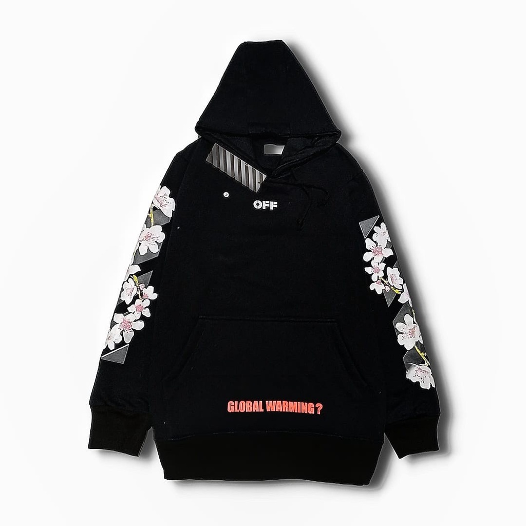 Hoodie OFF WHITE ROSE AUTENTIC X AESTETIC KATUN Black | Hoodie Pria Off White Best Quality