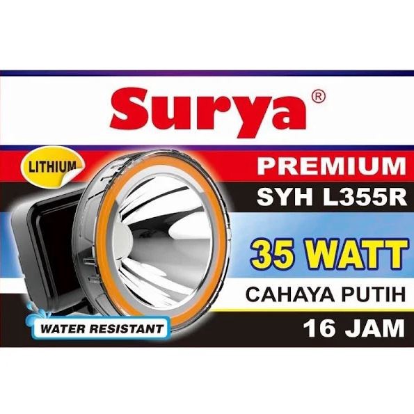 Headlamp / Senter Kepala Surya SYH L355R premium 35 watt anti air