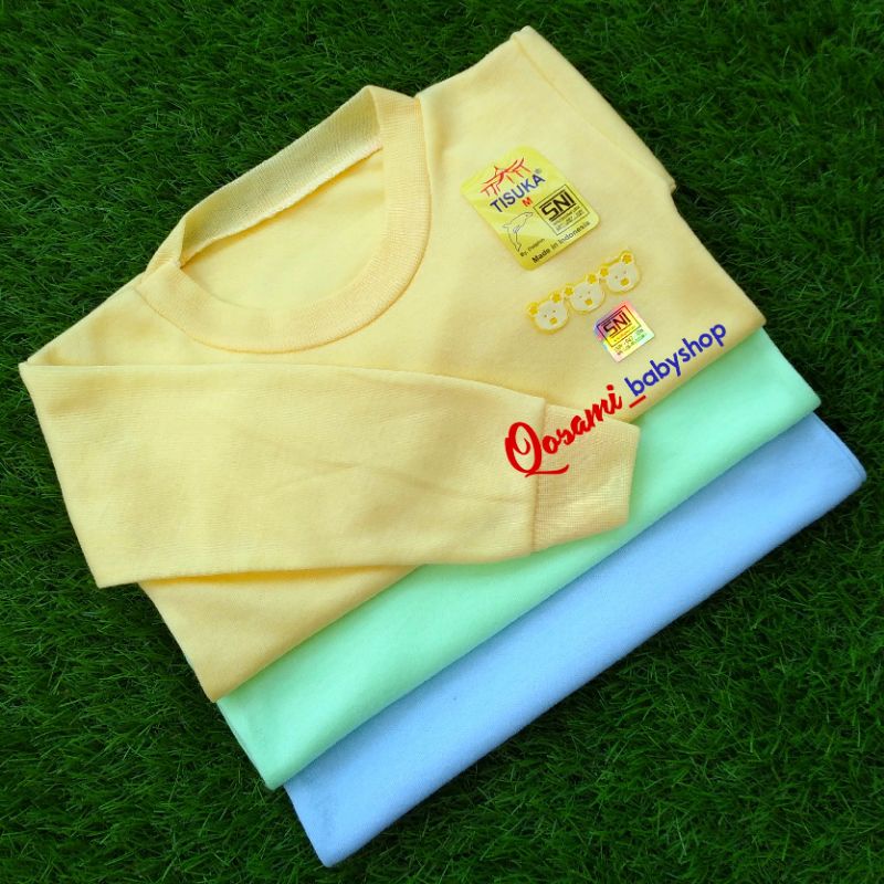 DOLPHIN 3pcs Koas Oblong Panjang Bayi Polos Uk M, L, XL SNI