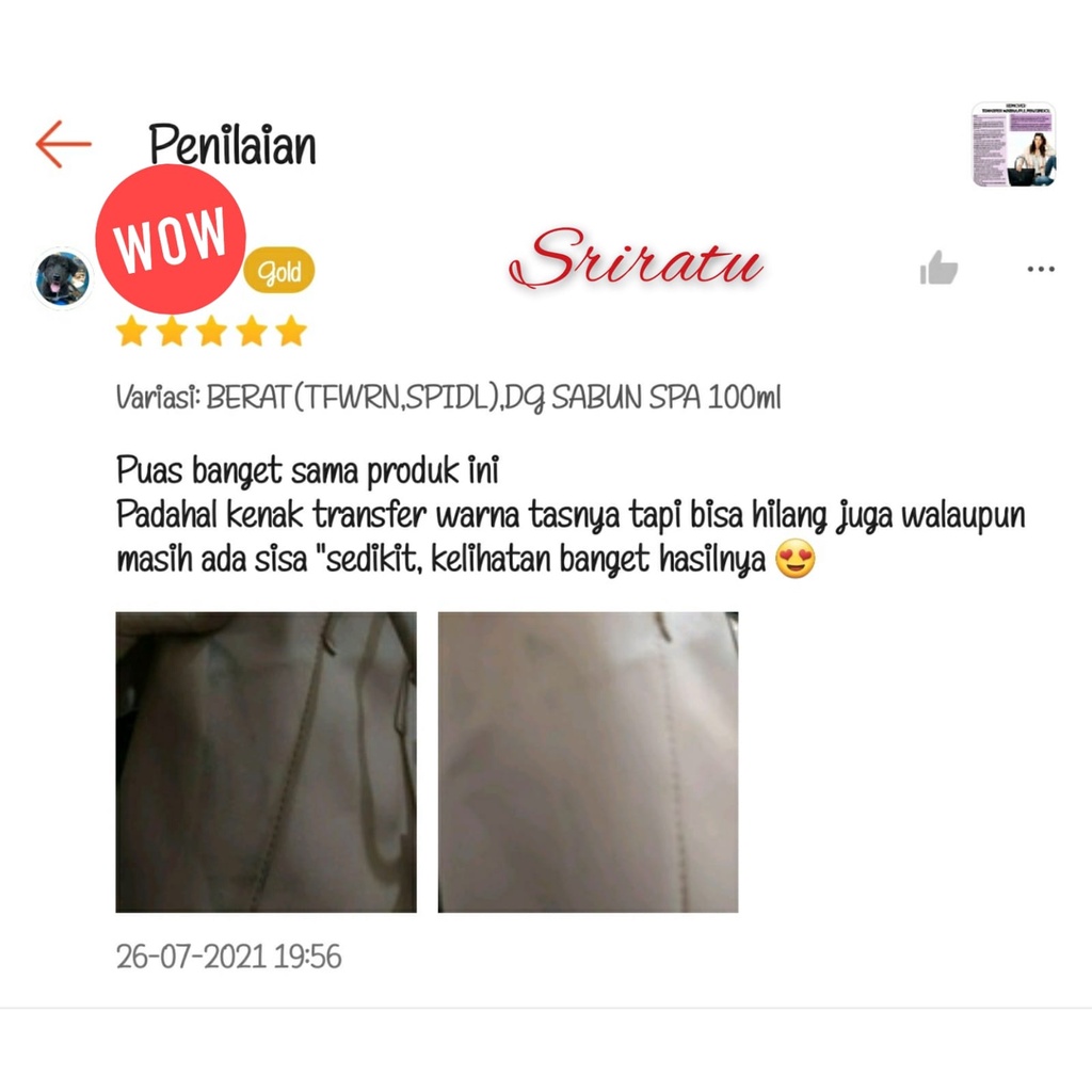 PEMBERSIH TRANSFER WARNA-REMOVER INK PULPEN SPIDOL UNTUK KULIT &amp; SINTETIS