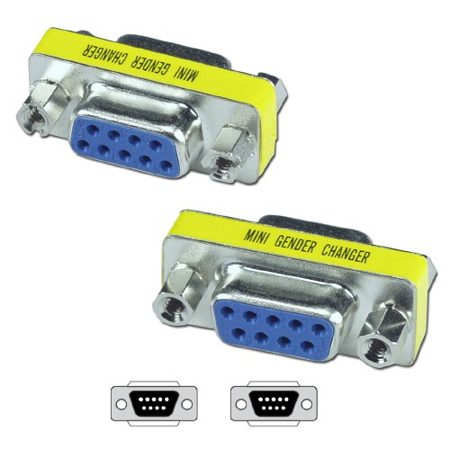 Connector Serial RS232 Db9 female-female - Konektor Gender mini Db-9 rs-232