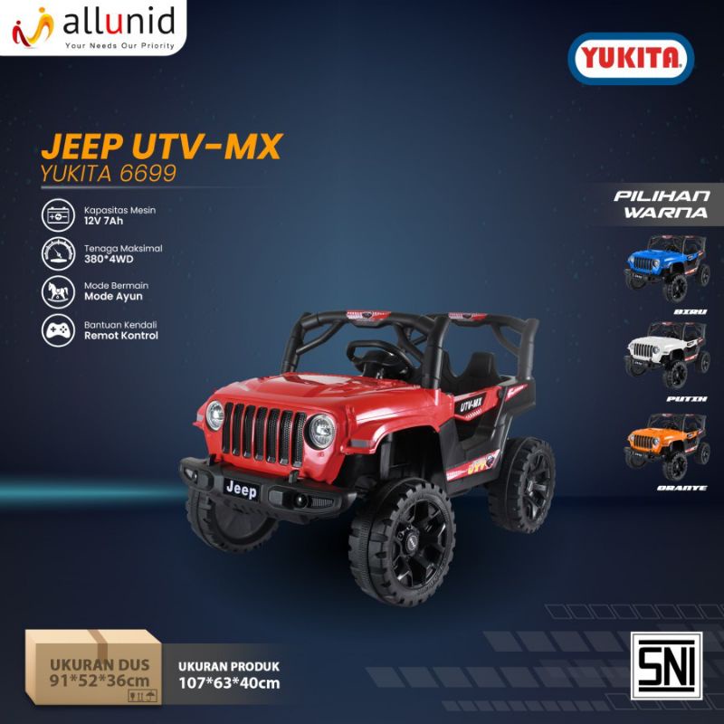 MOBIL AKI YUKITA 6699 JEEP UTV - MX AKI 12 VOLT - MAINAN MOBILAN AKI ANAK - MOBIL JEEP