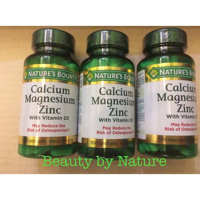Natures Bounty Calcium Magnesium Zinc 100 kaplet- suplemen tulang