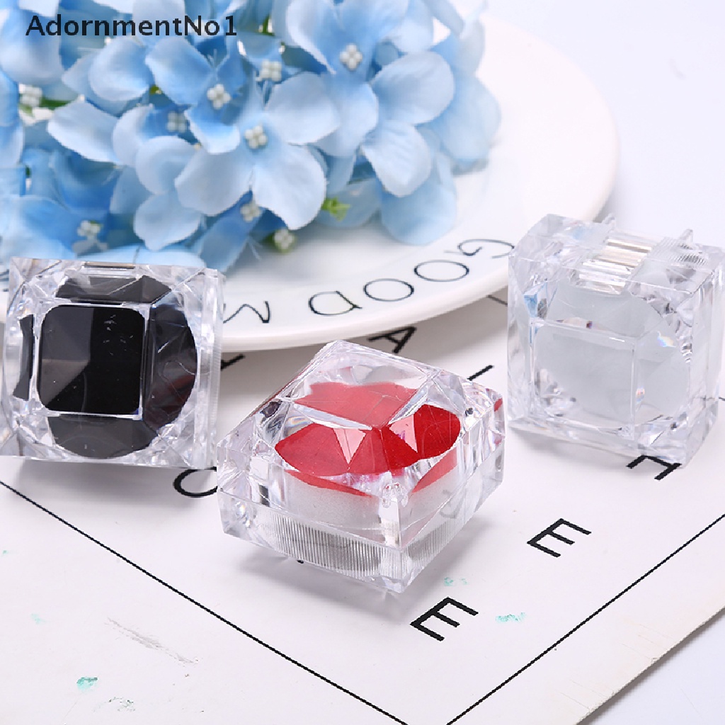 [AdornmentNo1] Transparent Acrylic Ring Holder Wedding Engagement Packaging Jewelry Gift Box [new]