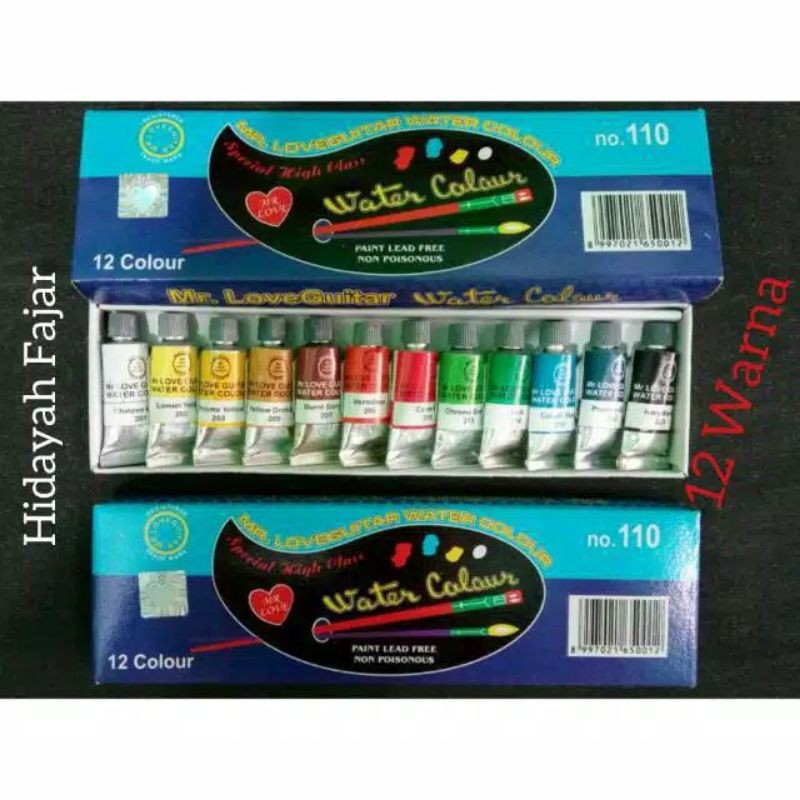 

Cat air - water colour love guitar 12 Warna Murah (Acb Berkah Stationery)