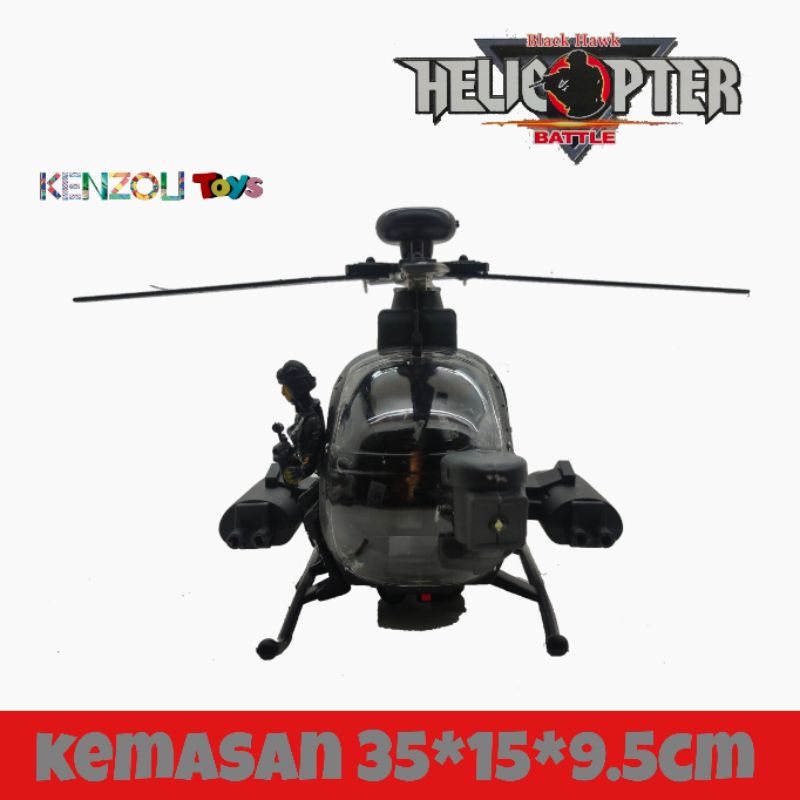 Mainan Black Hawk helicopter Battle BO Bump And Go