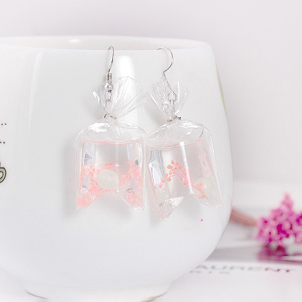 Hu Hu Hu Hu Hu Alat Bantu Pasang Kacamata♡ Anting Kait Gantung Bahan Resin Desain Bintang Lautbunga Kering Transparan Untuk Wanita