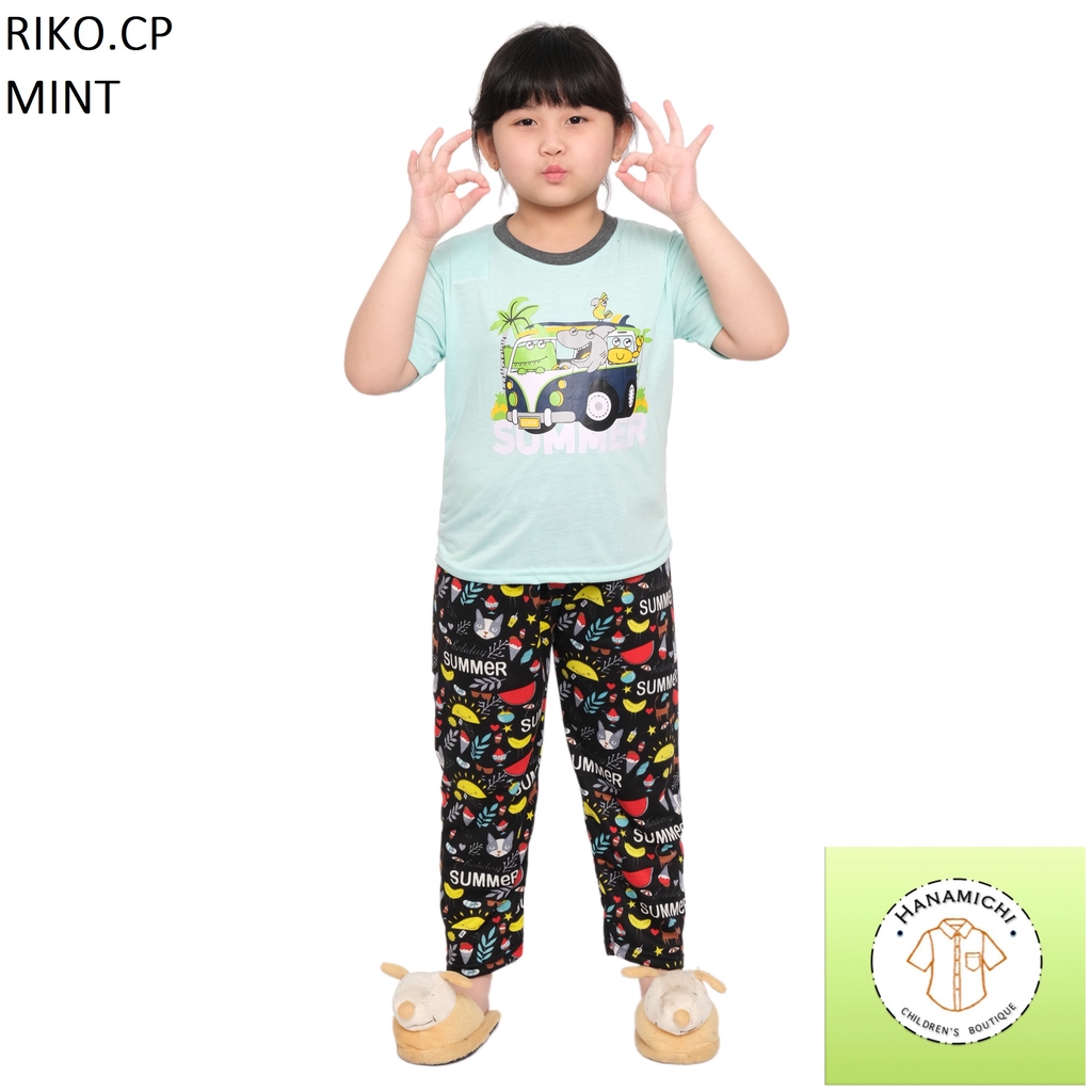 Hanamichi RIKO.CP Baju Tidur Anak Lengan Pendek Bergambar